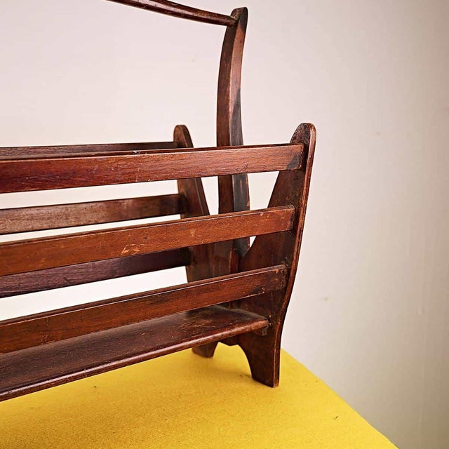 Vintage Wooden Magazine Rack, 1950s For Sale - Image 3 of 6