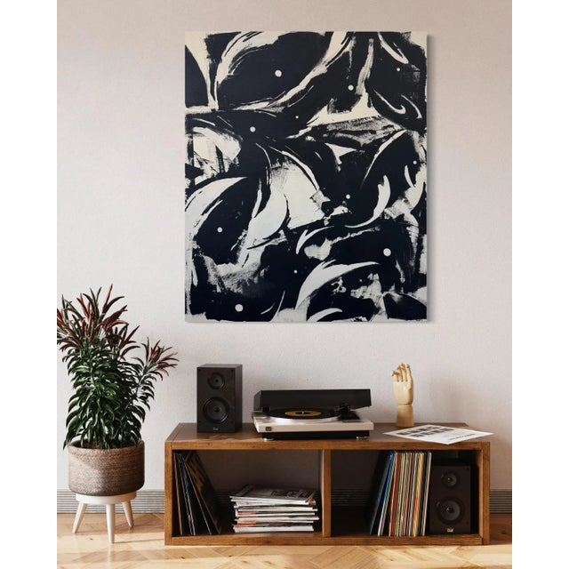 Contemporary Maelstrom, Contemporary Black and Tan Abstract Painting by Matt Higgins For Sale - Image 3 of 7