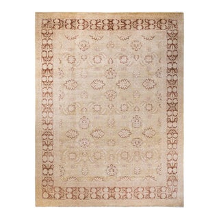 Eclectic Hand-Knotted Area Rug - Ivory, 9' 1" x 12' 1" For Sale