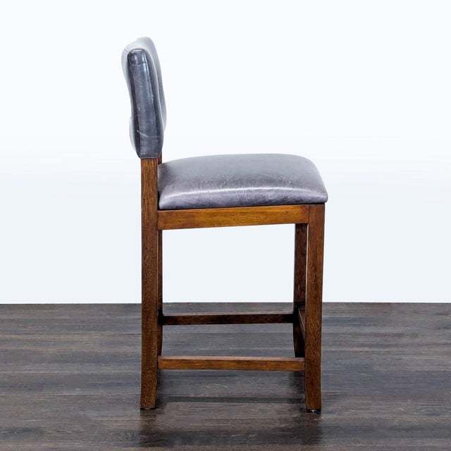 Palecek Palecek Leather Bar Stool For Sale - Image 4 of 7
