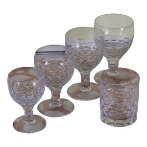 1990s Charming 5 Pc Crystal Set, Chatsworth Designed for Renwick & Clarke