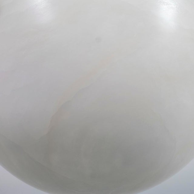 Metal Alabaster dome pendant For Sale - Image 7 of 8