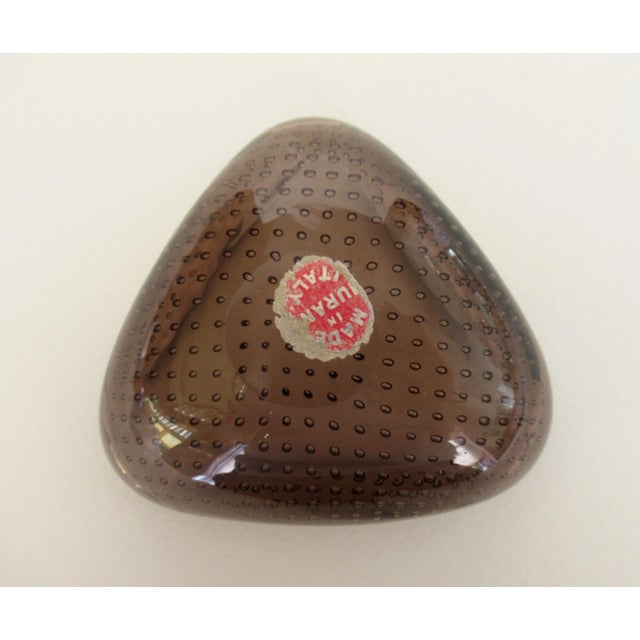 C1950's Italian Hand-Blown Flavio Poli Murano Smoke Coffee Ring, orJewelry Bowl With Bullicante Bubbles For Sale - Image 10 of 13