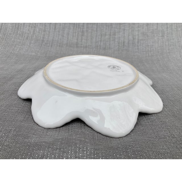 1980s Vintage Bordallo Pinheiro White Leaf Cherry Dish For Sale - Image 9 of 11