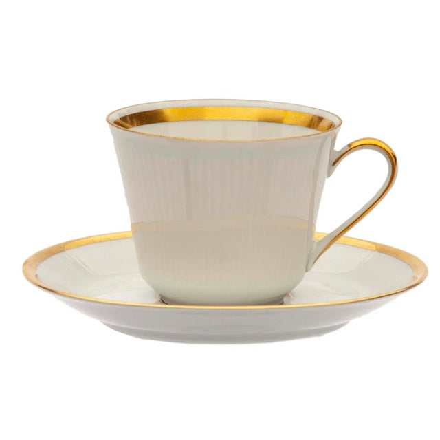 Mid-Century Modern Mid 20th Century Mitterteich Bavarian 6 Cups & 12 Saucers in Pattern "Eternal" - 18 Pieces For Sale - Image 3 of 6