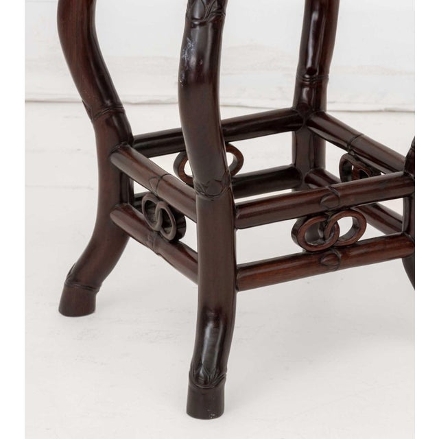 19th Century Victorian Chinoiserie Style Mahogany Ottomans, 2 For Sale - Image 5 of 7