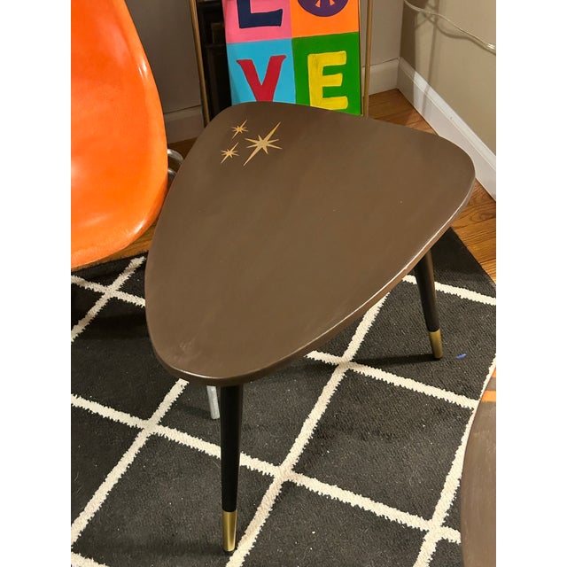 Wood Triangle Table/Guitar Pick End Table - Custom Crafted in Oregon, Maker Unknown For Sale - Image 7 of 7