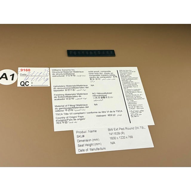 Modern Pottery Barn Benchwright Extension Dining Table, 48 Inch For Sale - Image 3 of 12