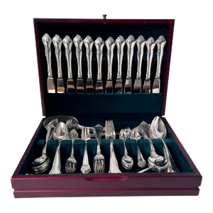 1960's Danish Cohr 'Alta' Silver-Plated Flatware-Service 12-Storage Box