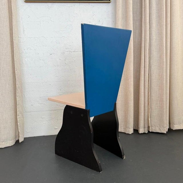 Blue Vintage Postmodern "Ambrogio" Chair by Alessandro Mendini for Studio Alchimia For Sale - Image 8 of 11