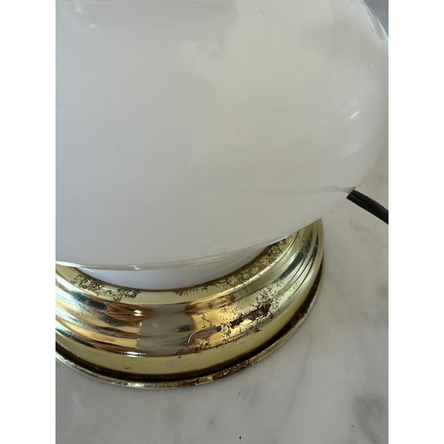 Vintage Atomic Starburst Milk Glass Two-Light Hurricane Lamp For Sale In Phoenix - Image 6 of 9