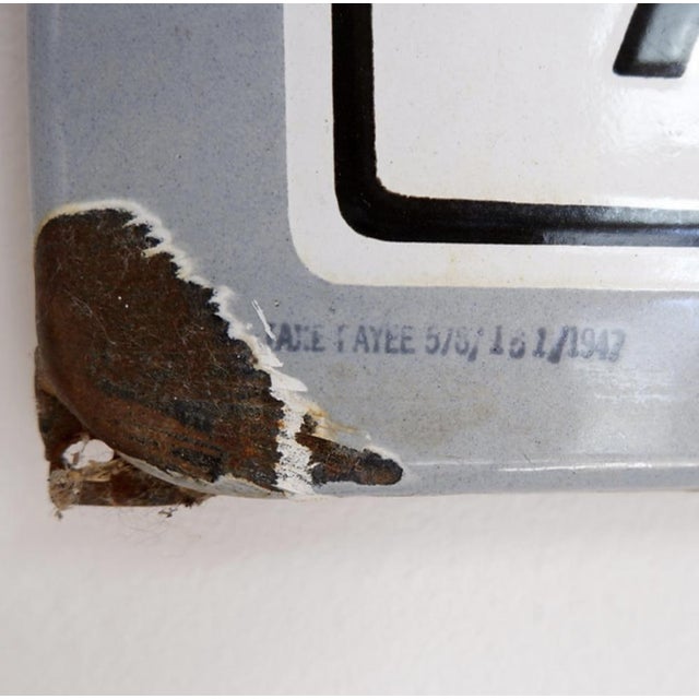 Black Vintage Enamel Rossi Advertising Sign, 1947 For Sale - Image 8 of 11