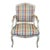 Mid 20th Century Vintage French Provincial Louis XV Fauteuil Plaid Library Lounge Armchair For Sale