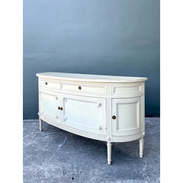 Vintage Neoclassical Demilune Sideboard For Sale - Image 4 of 12