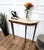 1950s Mid-Century Italian Wooden Brass Console Table with Marble Top, 1950s For Sale - Image 5 of 8