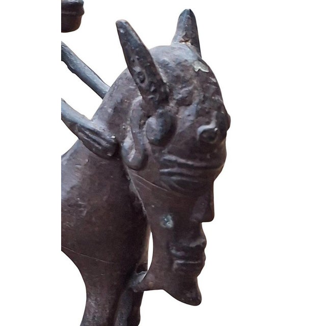Antique Batak Equestrian Bronze Statuette, 1800s For Sale - Image 4 of 9