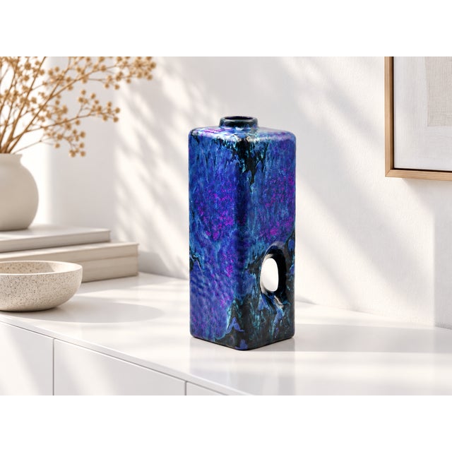 Mid-Century Modern Sculptural Ceramic Model 200 Chimney Vase from Marei Keramik, West Germany, 1970s For Sale - Image 3 of 17
