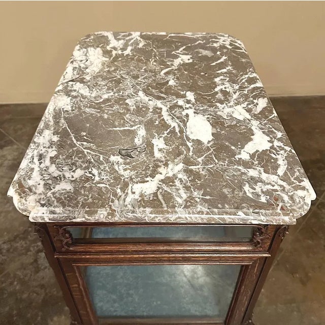 Wood 19th Century French Louis XIV Marble Top Display Case For Sale - Image 7 of 13