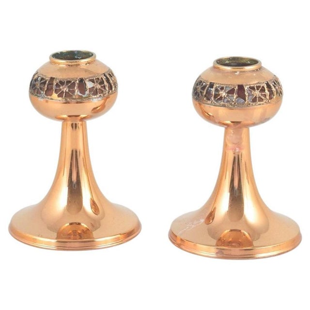1960s Brass Candlesticks with Enamel Bands by Pentti Sarpaneva, 1960s, Set of 2 For Sale - Image 5 of 5