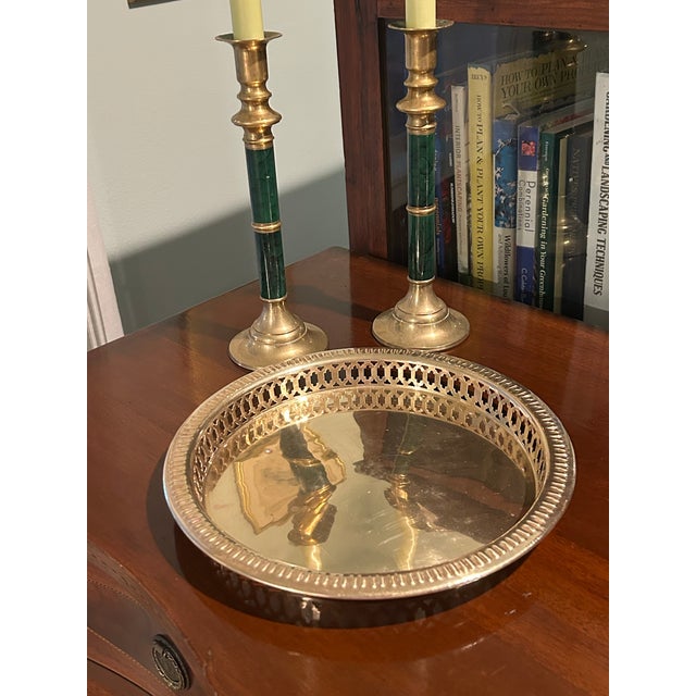This petite brass tray is well suited for so many purposes. In the kitchen as a place to set spices,etc…as a vanity tray…a...