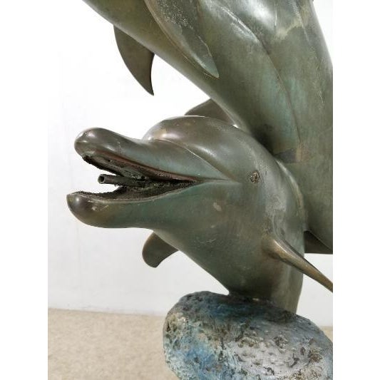 Large Monumental Bronze Dolphin Water Fountain Statue Chairish