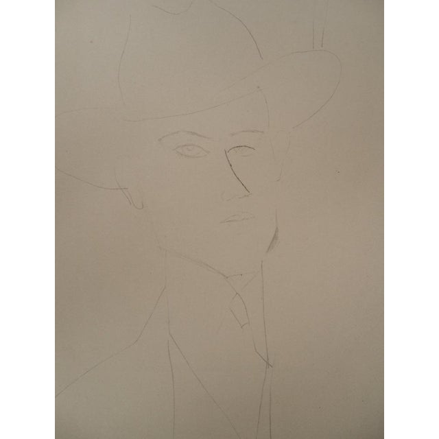 After Amedeo Modigliani, Man Wearing a Hat, 1959, Lithograph For Sale - Image 4 of 6