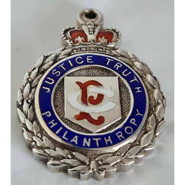 A fine British sterling silver Masonic presentation medallion by Cashmore & Co, hallmarked in Birmingham and dating to...