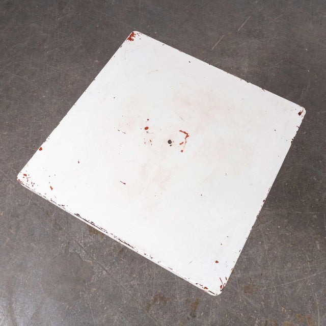 Tolix French Square Outdoor Dining Table with White Square attributed to Tolix, 1960s For Sale - Image 4 of 7