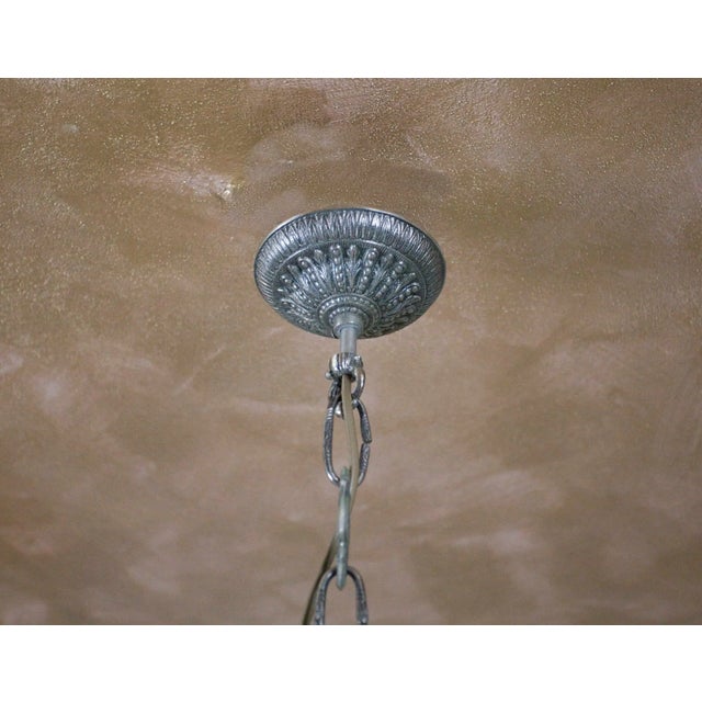 2000 - 2009 White Brass Chandelier, 1970s For Sale - Image 5 of 7