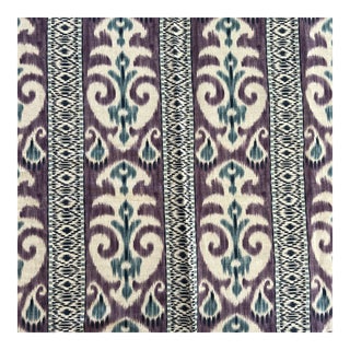 Manuel Canovas Ikat Maupas Amethyste Linen Fabric- 2 Yards For Sale