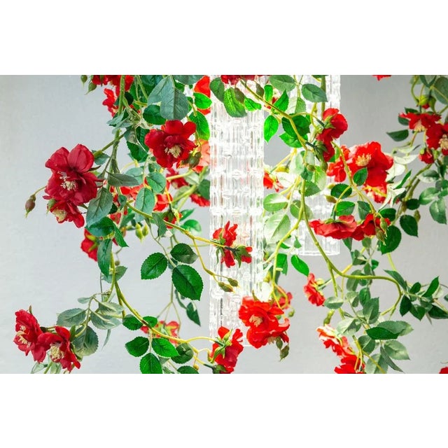 Contemporary Small Round Flower Power Wild Red Roses Chandelier from VGnewtrend, Italy For Sale - Image 3 of 11