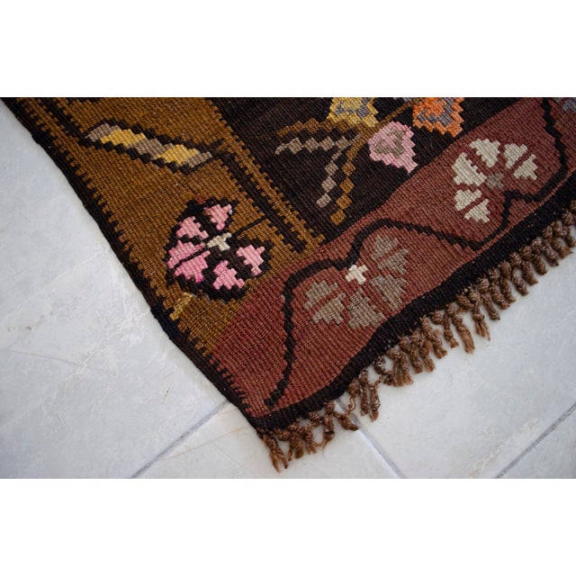 Handwoven Turkish Rug Kilim Muted Earth Tones Long Wide Runner Rug. - 4′9″ X 13′4″ For Sale - Image 14 of 16