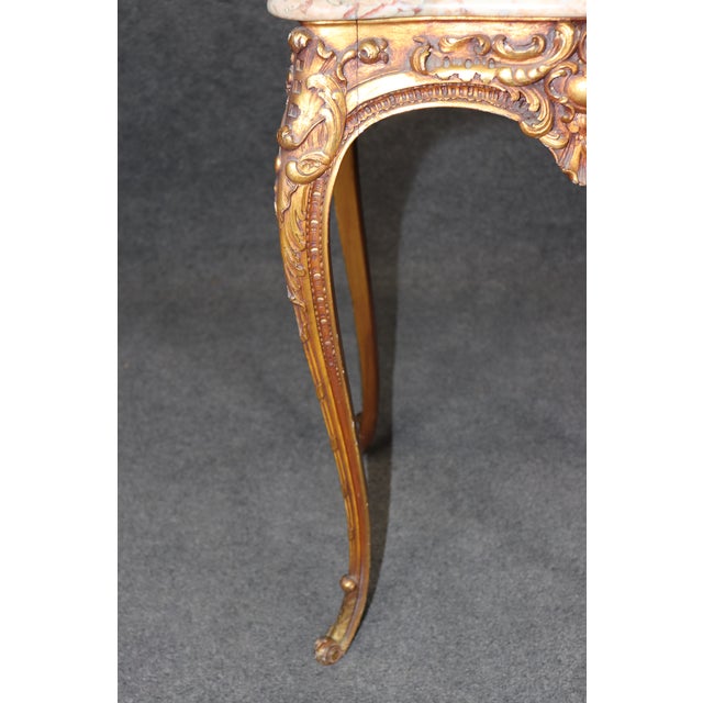 Rare Francois Linke Signed Marble Top Carved Louis XV End Table For Sale - Image 12 of 12