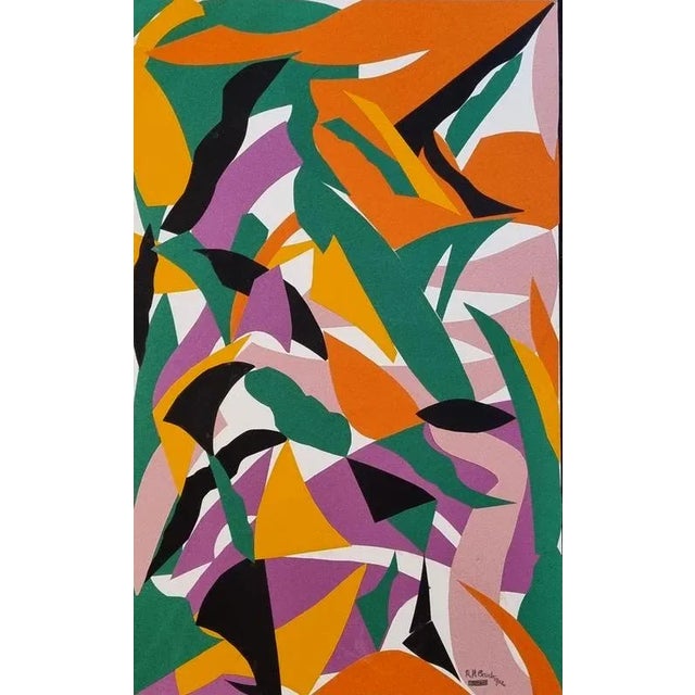 Régine Hermain-Goulesque, Eurythmy I, 1974, Collage For Sale - Image 4 of 4