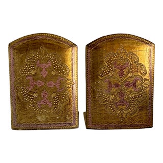 Italian Florentine Bookends - a Pair For Sale