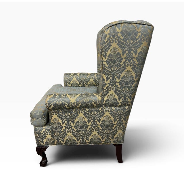Antique Chippendale Mahogany Ball & Claw Upholstered Arm Chairs - Set of 2 For Sale In Philadelphia - Image 6 of 7