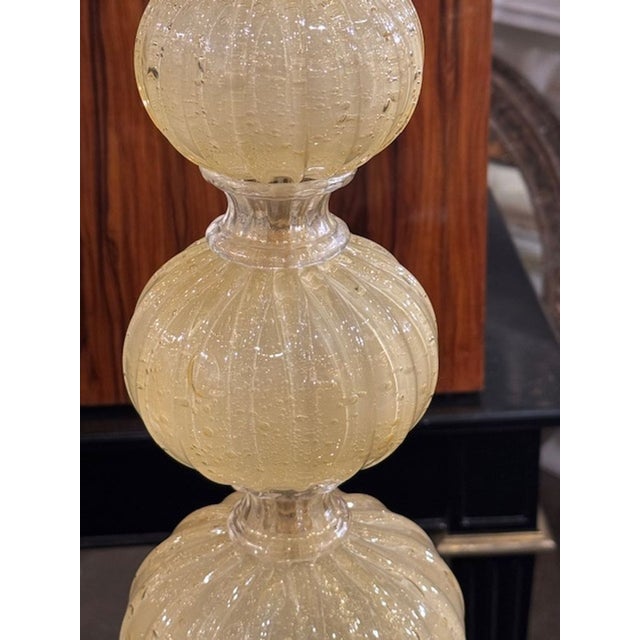 Early 21st Century Gold Murano Glass Ball Form Lamps For Sale - Image 5 of 7