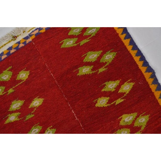 Vintage Anatolian Kilim Rug With Geometric Tribal Motif For Sale - Image 9 of 10
