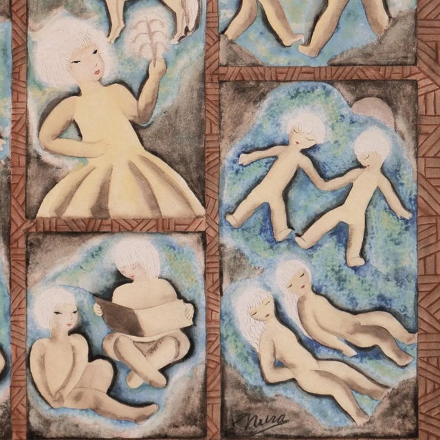 Signed lower right 'Nura' for Nura Woodson Ulreich (American, 1899–1950). Titled, verso, 'Childhood', signed with artist's...