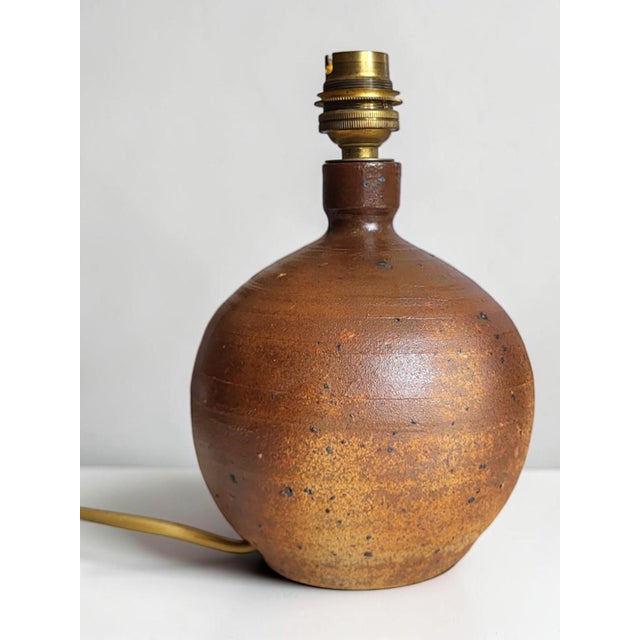 1970s Stoneware Globe Lamp, 1970s For Sale - Image 5 of 7