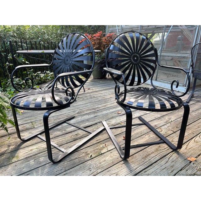 Metal Francois Carre Curvy Iron Porch Rockers - Set of 2, Attributed For Sale - Image 7 of 8