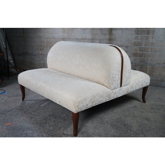 Wood French Mid 20th Century Walnut Tete a Tete Double Seat Settee Parlor Bench For Sale - Image 7 of 12