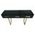Italian Black Console in Mirrored Glass, Brass Handles and Legs For Sale - Image 3 of 5