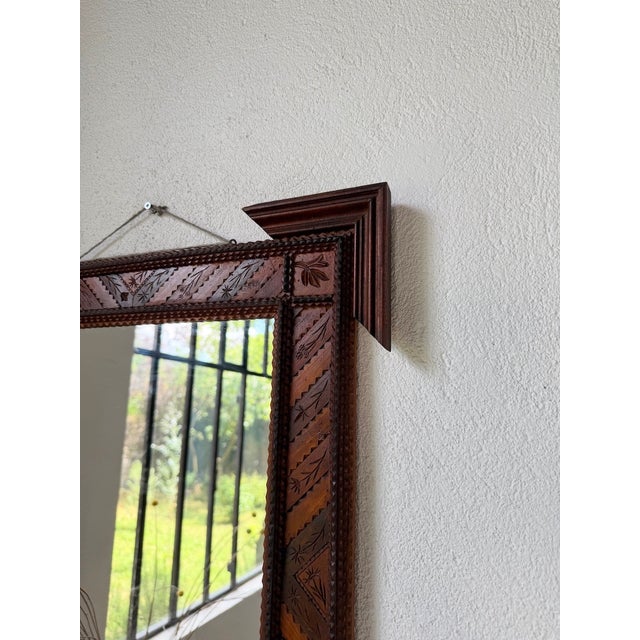 Tramp Art Style Wooden Mirrors, 1950s, Set of 2 For Sale - Image 17 of 18