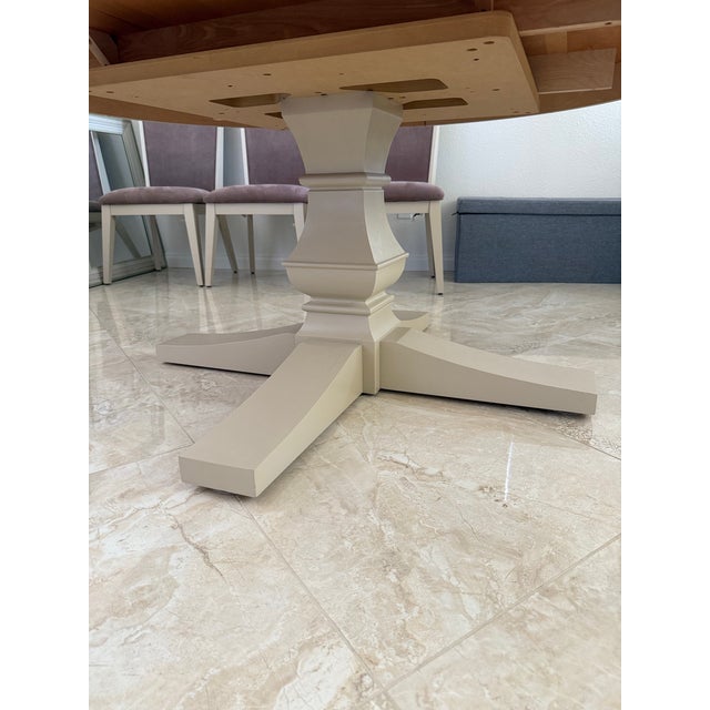 2010s Canadel 60 Inch Round Table With 6 Chairs For Sale - Image 5 of 6