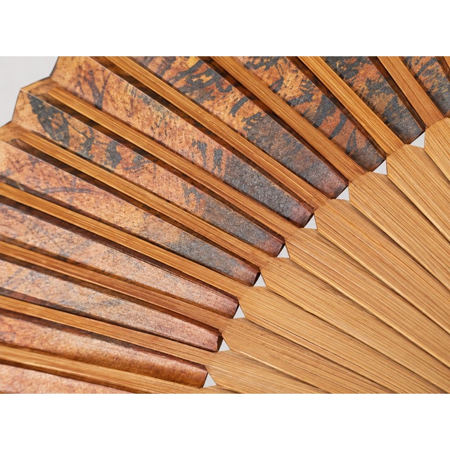 Vintage Korean Hand Painted Tiger Folding Fan Bamboo Signed Korea Asian Folk Art For Sale - Image 6 of 7