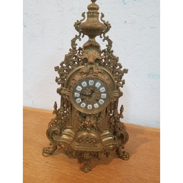 Vintage Italian Brass Imperial Mantle Clock Chairish