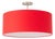 Crimson Red Linen Drum Semi Flush Mount Red Fabric Shade Satin Nickel Mid Century Dining Room Ceiling Light For Sale