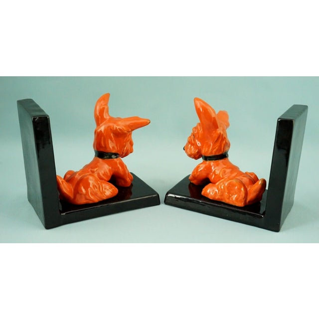 Ceramic Art Deco Ceramic Scotch Terrier Bookends by Ida Meisinger for Goldscheider, Austria, 1920s, Set of 2 For Sale - Image 7 of 18