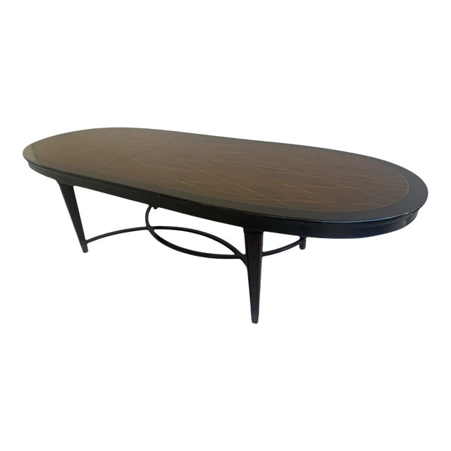 Late 20th Century Neoclassical Zebrawood Inlaid Ebonized Dining Table, Attributed to Ralph Lauren for Henredon For Sale